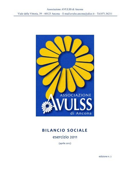 AVULSS Ancona - Bilancio Sociale 2011 - CSV Marche