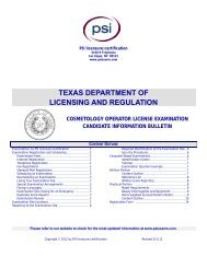 texas department of licensing and regulation cosmetology ... - PSI