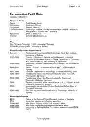 Curriculum Vitae: Paul R. Martin - The University of Sydney