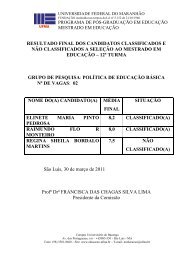 resultado final dos candidatos classificados e nÃ£o classificados a ...