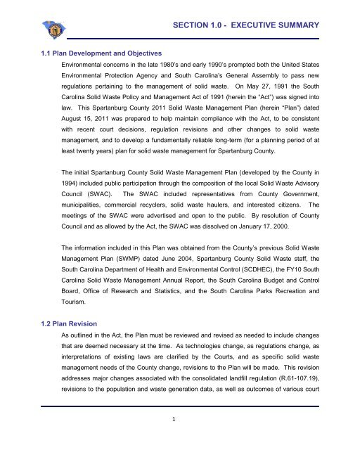 Solid Waste Management Plan - Spartanburg County