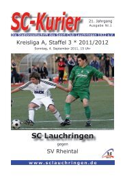 SV Rheintal, Sonntag, 04.09.2011 - 15:00 Uhr - SC Lauchringen