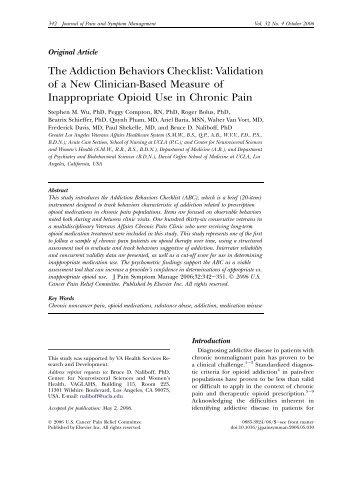 The Addiction Behaviors Checklist: Validation of a New ... - Westat