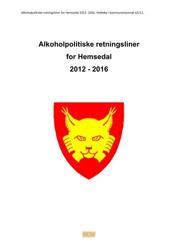Her kan du laste ned alkoholpolitiske retningsliner - Hemsedal ...