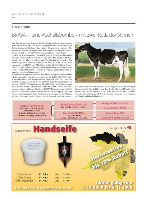 8. Ausgabe 2008 - fr - Swissgenetics