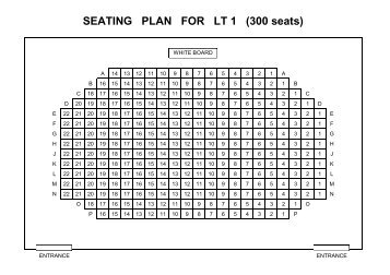 Seating Plan for Lecture Theatres - Academic 1