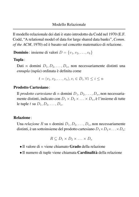 Schema di relazione - DBGroup