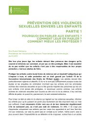 Prevention des violences sexuelles - 1 - Comment en parler aux enfants