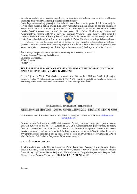 agjencia kosovare e privatizimit kosovska agencija za privatizaciju ...