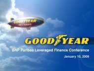 BNP Paribas Leveraged Finance Conference - Goodyear