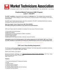 (CMT) Program Level 1 - Market Technicians Association