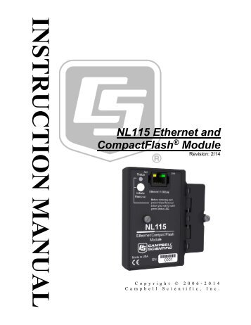 NL115 Ethernet and CompactFlash Module - Campbell Scientific