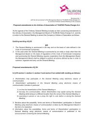 Proposed amendments to the Company's Articles of ... - tauron