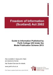 FOI Guide to information published by Perth College UHI under the ...