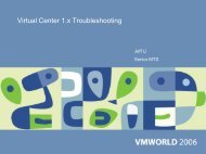 Virtual Center 1.x Troubleshooting - VMware