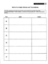 Matrix for Arabic Words and Translations - TheMattHatters