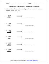 Estimating Differences to the Nearest Hundreds ... - Teach-nology