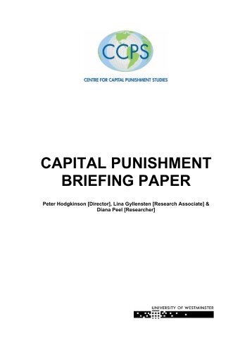 CAPITAL PUNISHMENT BRIEFING PAPER - University of Westminster