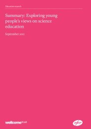the challenges and possibilities of science education - Wellcome Trust