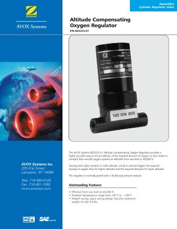 Altitude Compensating Regulator - AVOX Systems, Inc.