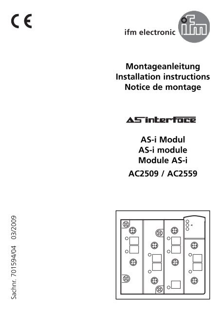 Montageanleitung Installation instructions Notice de montage AS-i ...