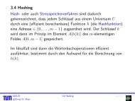 3.4 Hashing Hash- oder auch Streuspeicherverfahren sind dadurch ...