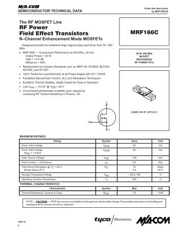MRF166C Data Sheet - CB Tricks