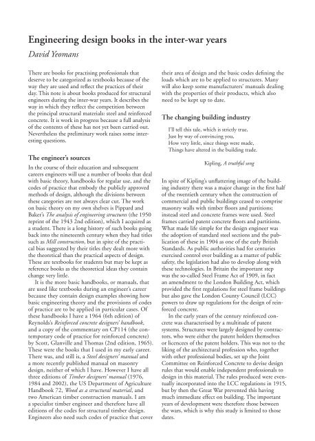 Engineering design books in the inter-war years | David Yeomans