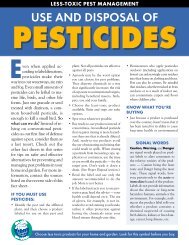 Use and Disposal of Pesticides - Our Water Our World