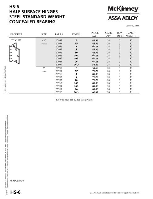 McKinney Price Book effective June 15 2011.pdf - LV Sales Inc