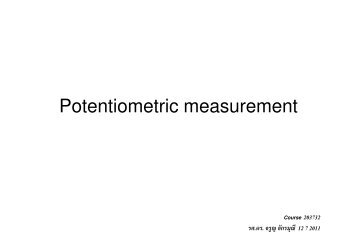 Potentiometric measurement