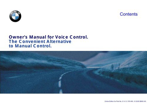 Owner's Manual for Voice Control. The Convenient ... - E38.org