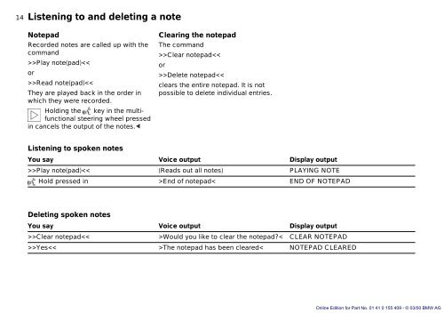 Owner's Manual for Voice Control. The Convenient ... - E38.org