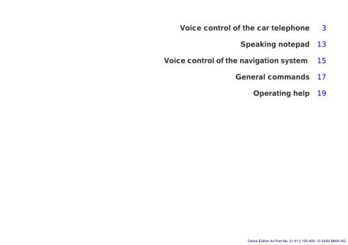 Owner's Manual for Voice Control. The Convenient ... - E38.org