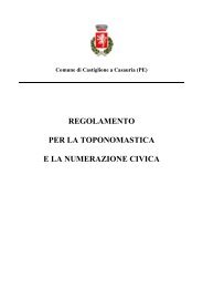 Toponomastica - Comune di Castiglione a Casauria