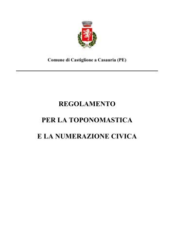 Toponomastica - Comune di Castiglione a Casauria