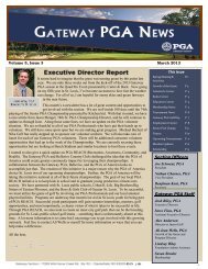 Section Officers Gateway PGA Staff