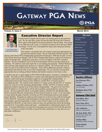 Section Officers Gateway PGA Staff