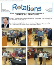 Rotary Club of Lafayette, CA | weekly Bulletin | February 16, 2012