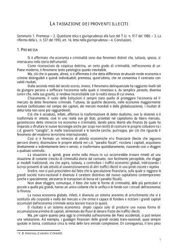 la tassazione dei proventi illeciti - Scuola Superiore di economia e ...