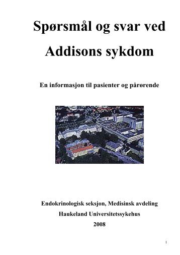 Last ned brosjyre om Addisons sykdom - Helse Bergen