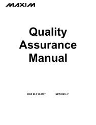 Quality Assurance Manual - Maxim