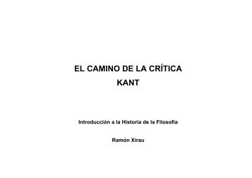 EL CAMINO DE LA CRÃTICA KANT