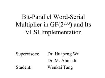 VLSI implementation of, BPWS Finite Field Multiplier in GF(2^233)