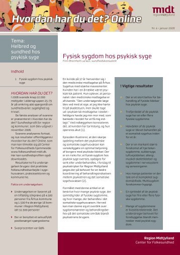 Fysisk sygdom hos psykisk syge - CFK Folkesundhed og ...