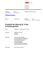 Protokoll der VR Sitzung Nr. 6 vom 17. Februar 2004 - swiss experts ...