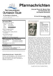 Pfarrnachrichten - Kath. Pastoralverbund Olpebach-Täler