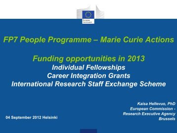 FP7 People Programme â Marie Curie Actions Funding ...