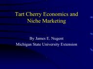 Tart Cherry Economics and Niche Marketing - Utah State ...