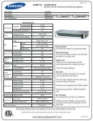 AVXDSH040CE Submittal pdf - Samsung System AC